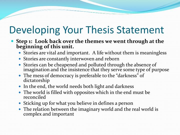 Developing purpose statement dissertation