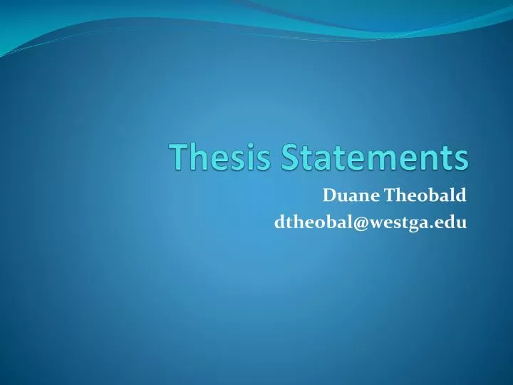Powerpoint On Thesis Statements