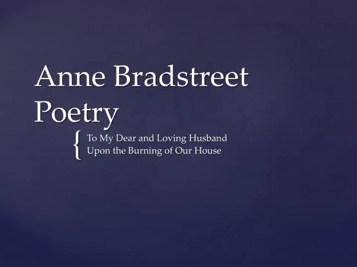 analysis of anne bradstreet’s poems analysis of anne bradstreet’s poems