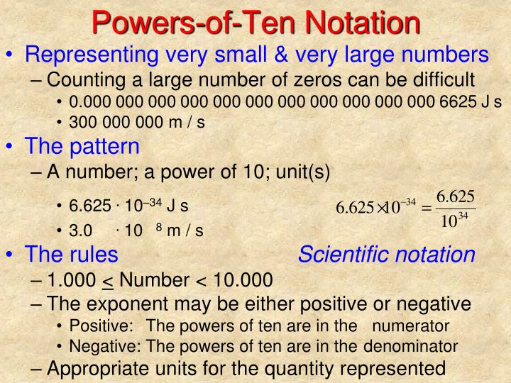 power of ten notation