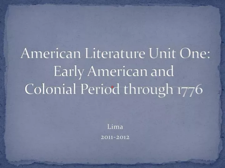 american literature timeline