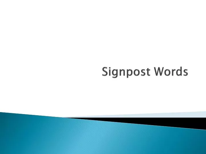 signpost words