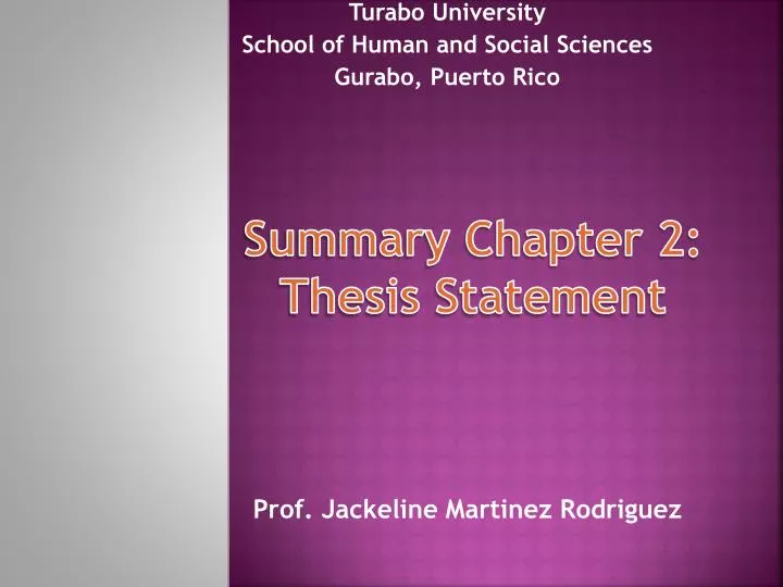 Thesis Statement Ppt