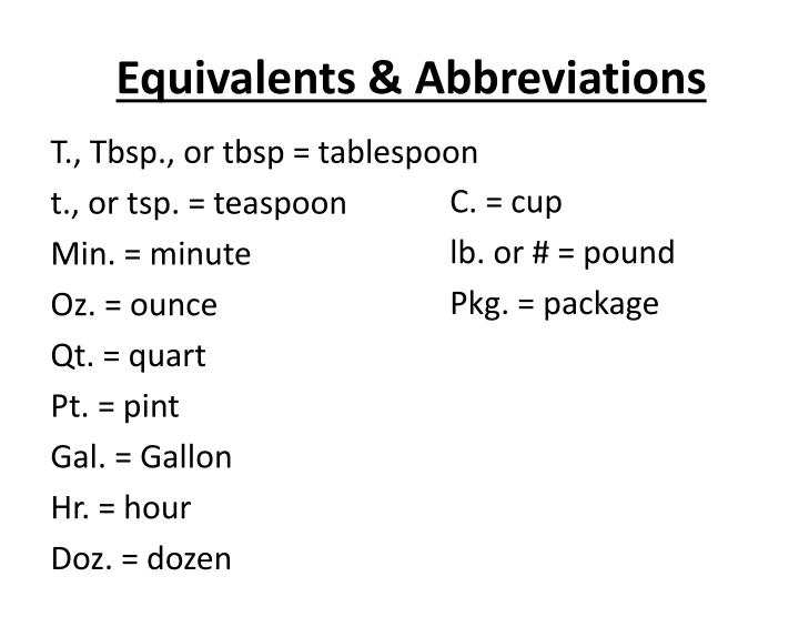PPT Reading a Recipe and Measuring PowerPoint Presentation ID2536012