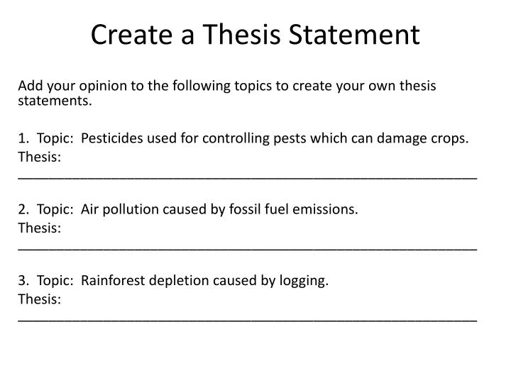 Create Thesis Statement