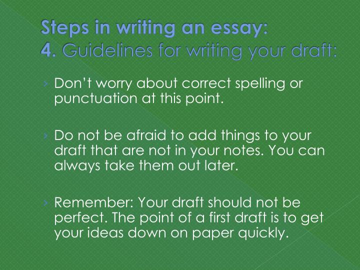 Steps for writing an essay