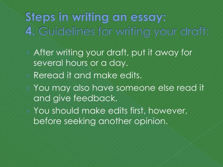 Steps in essay writing