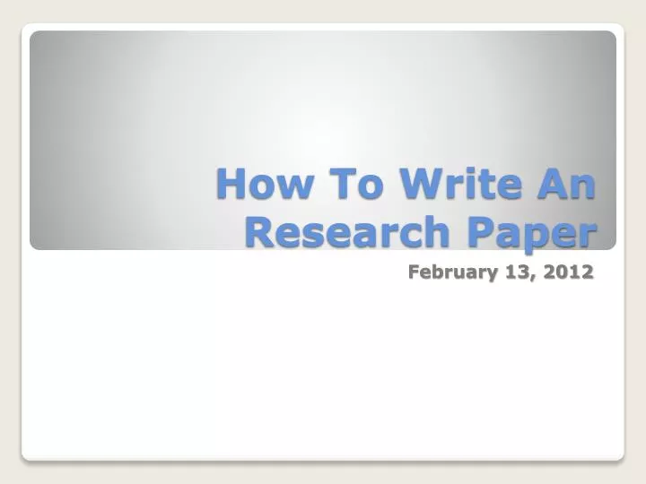 how to write a technical research paper how to write a technical research paper