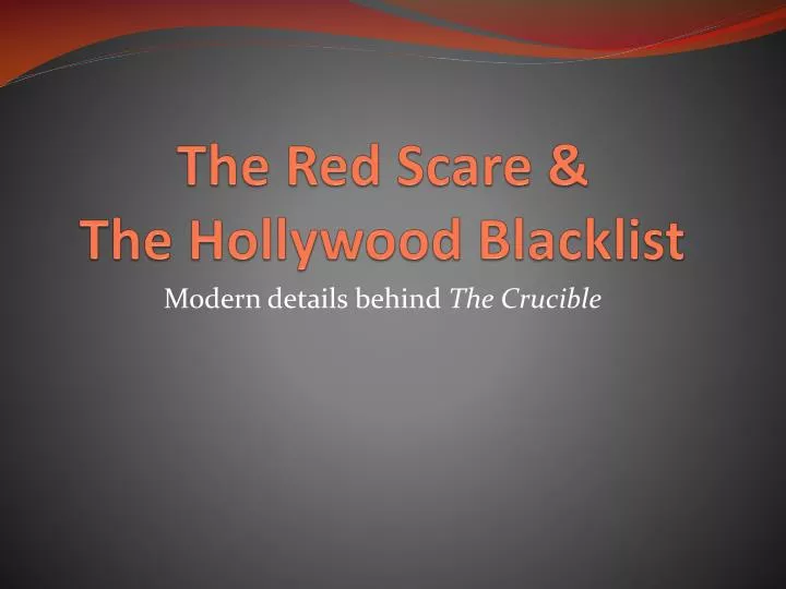 a comparison of the red scare and the events in the crucible a play by arthur miller a comparison of the red scare and the events in the crucible a play by arthur miller