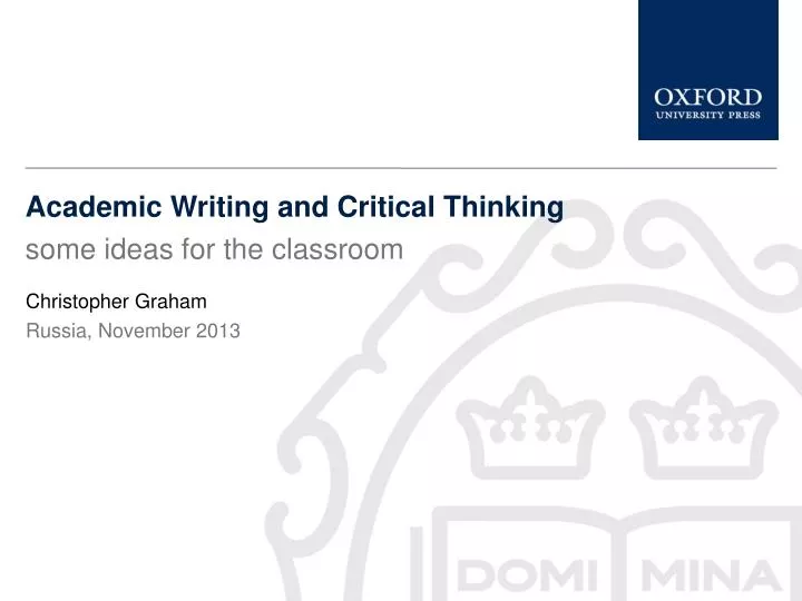 Critical thinking | The University of Edinburgh