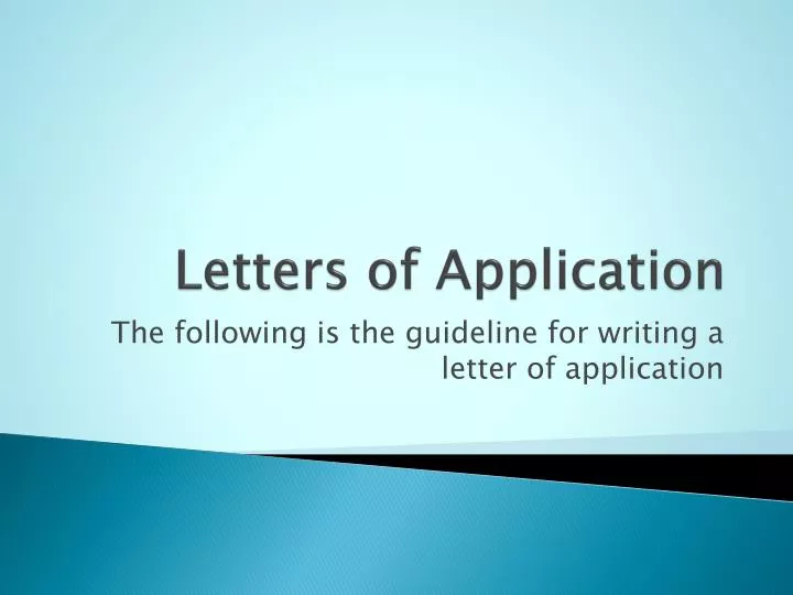 How to write an application letter powerpoint