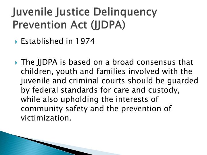 The And Prevention Of Juvenile Delinquency