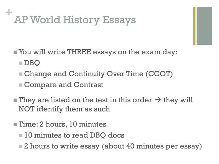 Ccot essay examples world history