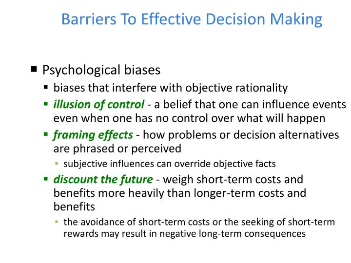 barriers to effective decision making Shared decision making: examining key elements and barriers to adoption into routine clinical practice barriers to shared decision making for effective shared decision making . barriers to effective decision making Shared decision making: examining key elements and barriers to adoption into routine clinical practice barriers to shared decision making for effective shared decision making .