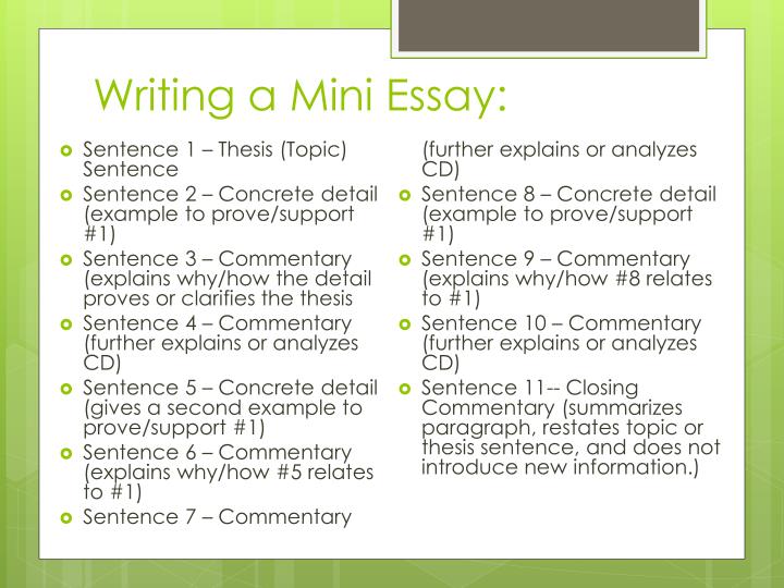 mini essay format A good paragraph is a mini-essay it should demonstrate three components. mini essay format A good paragraph is a mini-essay it should demonstrate three components.