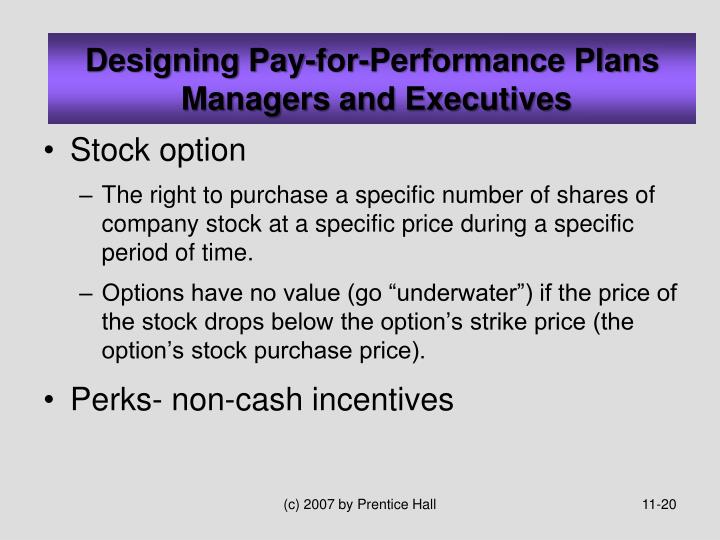 Advantages of executive stock options