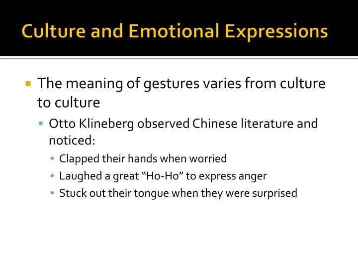 Emotions Through Culture And Gender