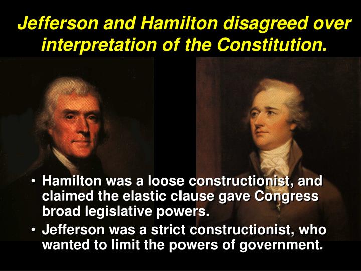 political differences between hamilton and jefferson