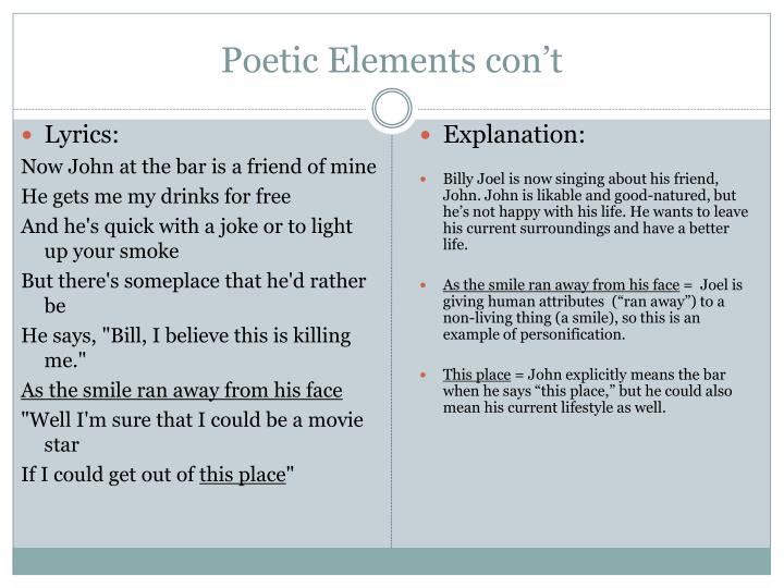 ppt the piano man by billy joel powerpoint poetic elements