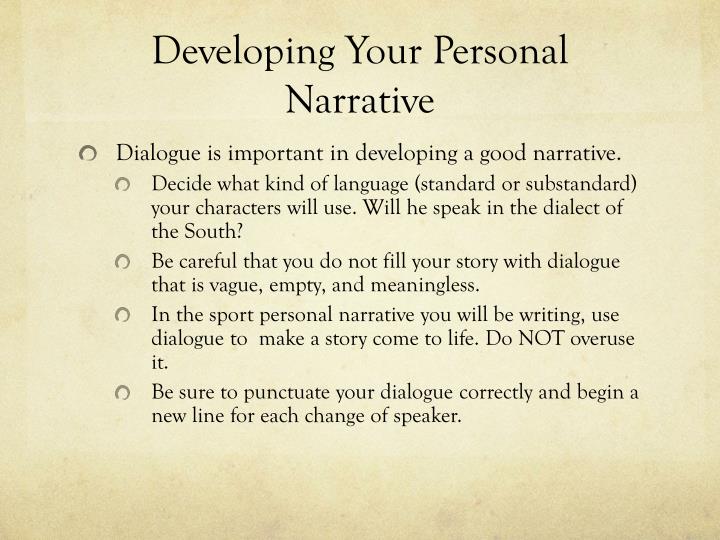 Personal narrative essay about your life