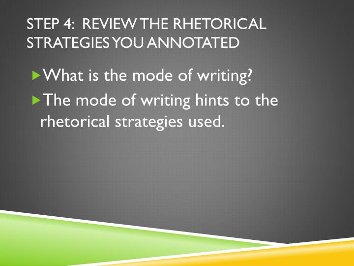 Rhetorical strategies essay