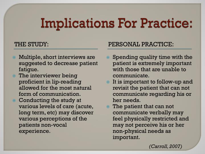 Dissertation implications practice