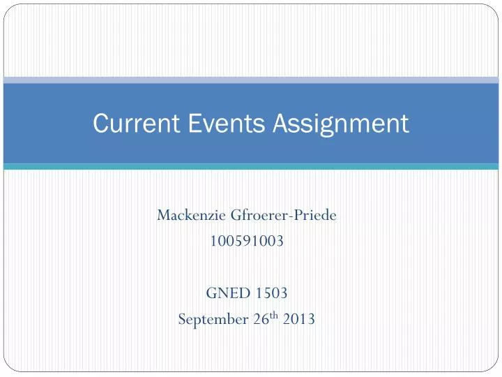 Current Events Assignment