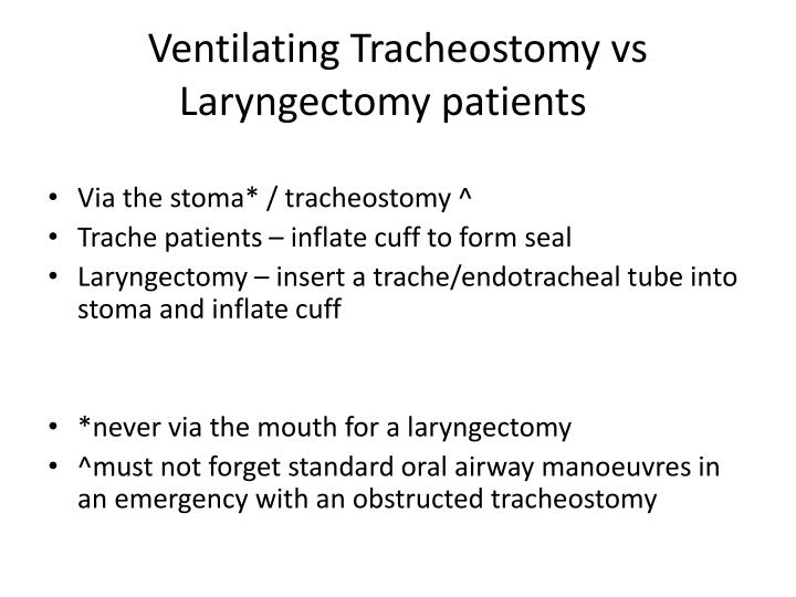 PPT Laryngectomy & Tracheostomy Emergency Management & Patient