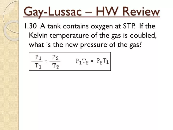 Gay lussacs experiments