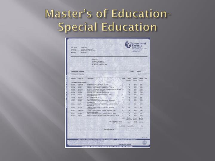 Masters special education thesis