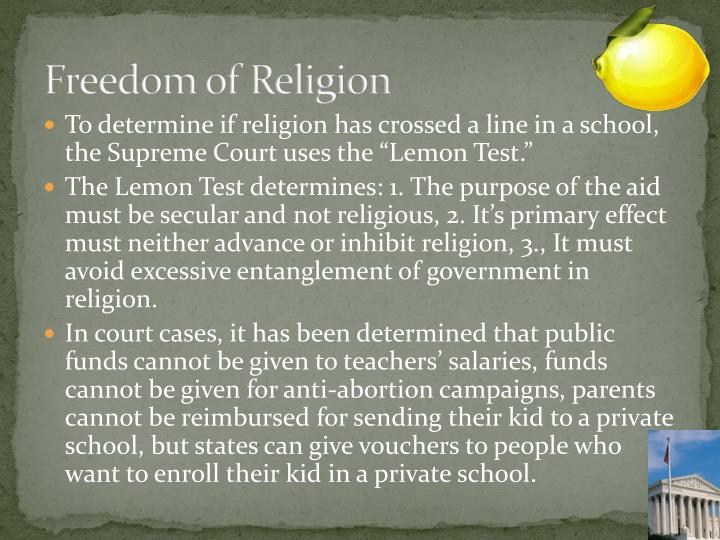 example of freedom of religion