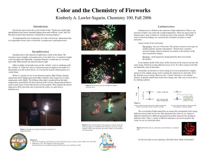 chemistry of fireworks essays After black powder was discovered by the chinese in the 9th century, the relatively short history of fireworks began with this explosive chemical composition. chemistry of fireworks essays After black powder was discovered by the chinese in the 9th century, the relatively short history of fireworks began with this explosive chemical composition.