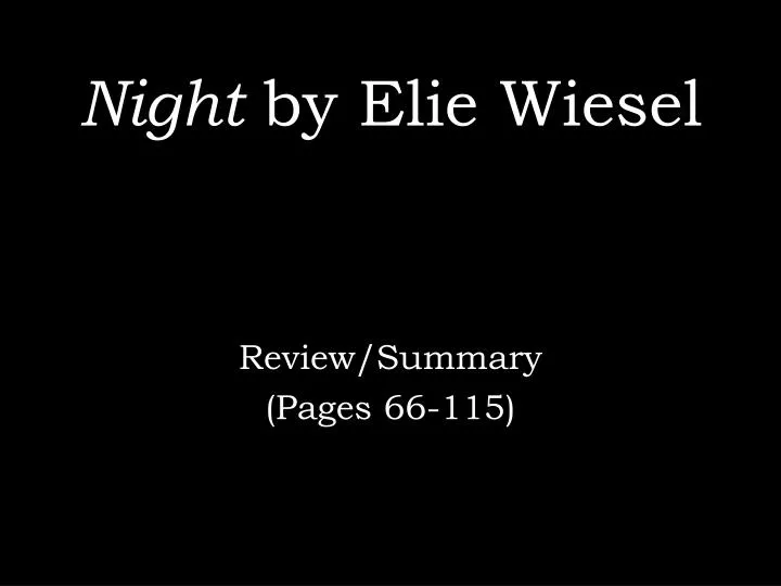 Book summary   cliffsnotes night