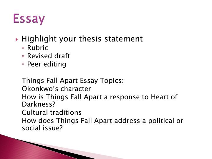 Buy Essay Questions For Things Fall Apart Sample Narrative Essay High School also Essay Writing On Newspaper General Paper Essay