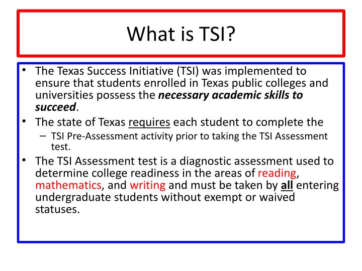 what is the highest tsi reading score
