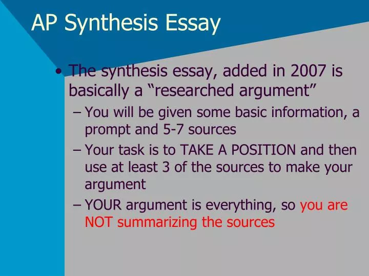 5 steps to a 5 synthesis essay