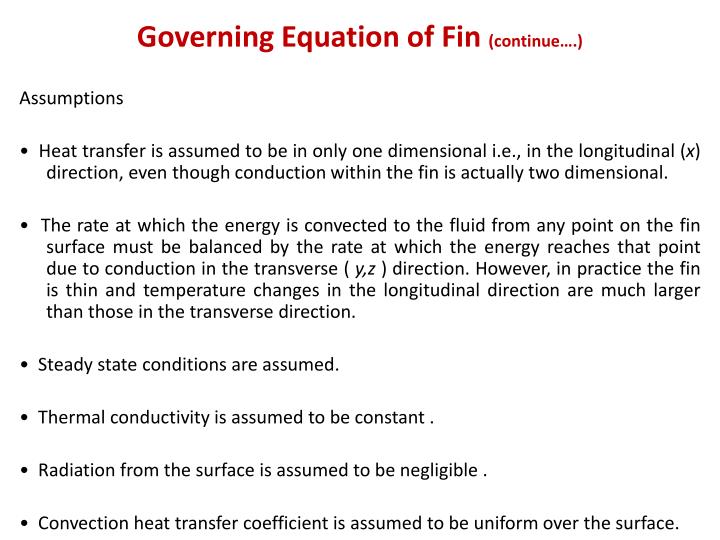 Ppt Chapter 4 Heat Transfer From Extended Surfaces Powerpoint Governing Equation Of Fin