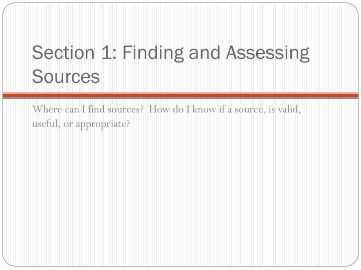 Appropriate sources for research papers