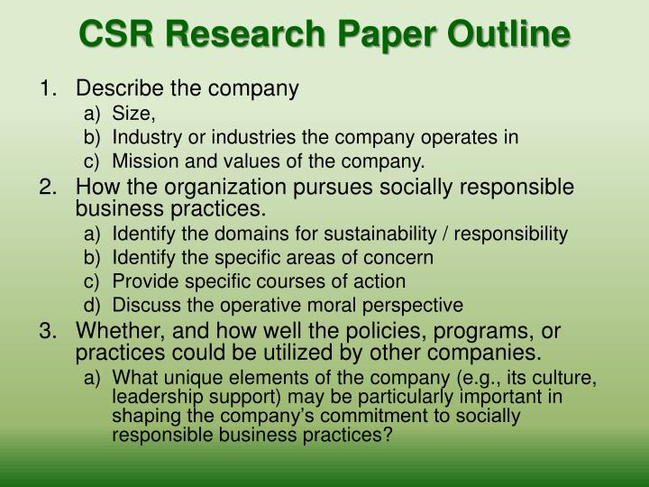 Csr research essay