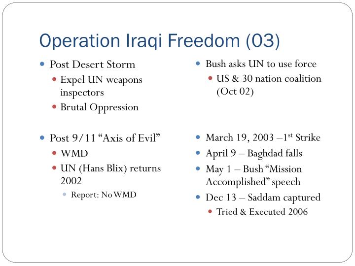 operation iraqi dom operation enduring dom