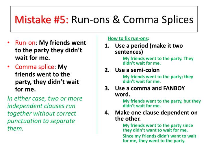 comma splice