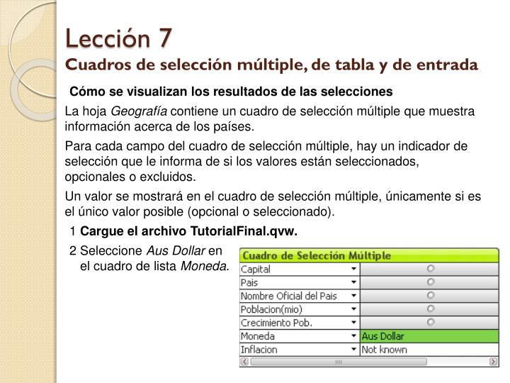 PPT - Lección 7 Cuadros De Selección Múltiple, De Tabla Y De Entrada ...