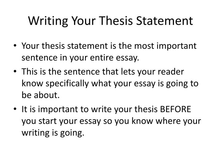 Purdue owl: creating a thesis statement