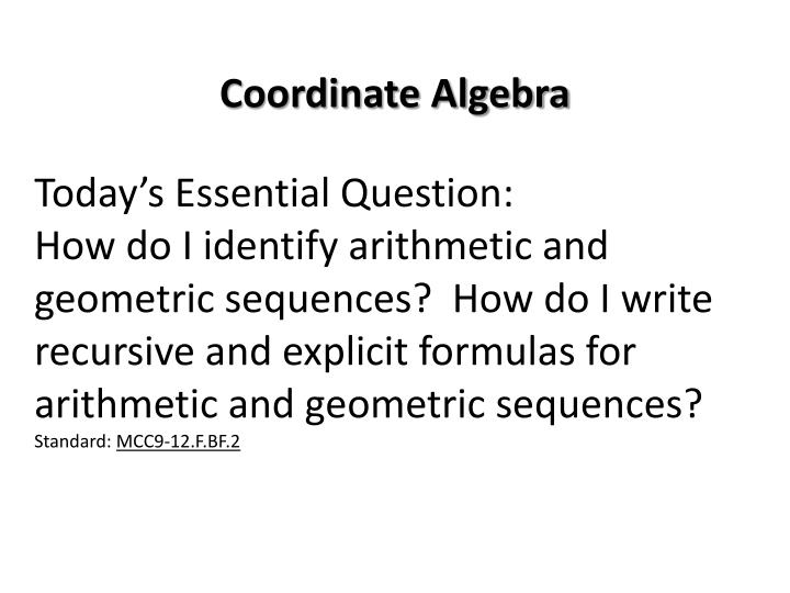 PPT - Arithmetic and Geometric Sequence Formula Review PowerPoint
