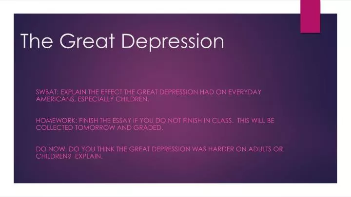Essay On The Great Depression