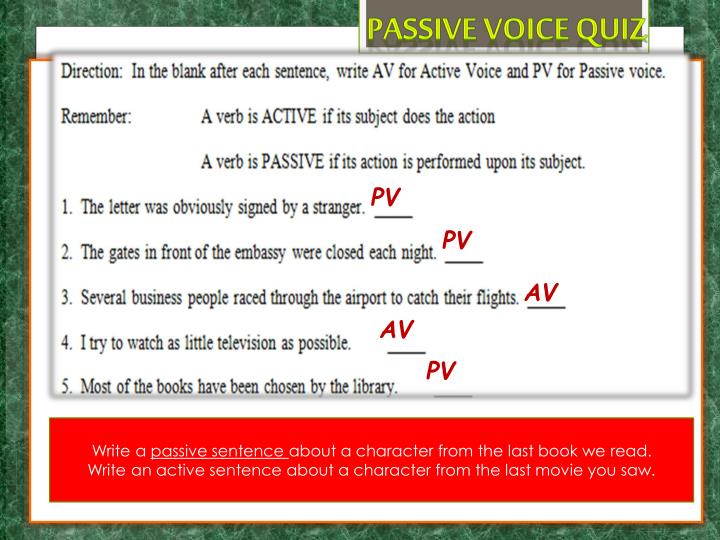 active vs passive voice quiz