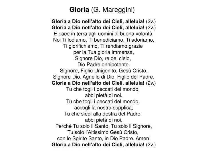 Gloria A Dio Nell'alto Dei Cieli Preghiera