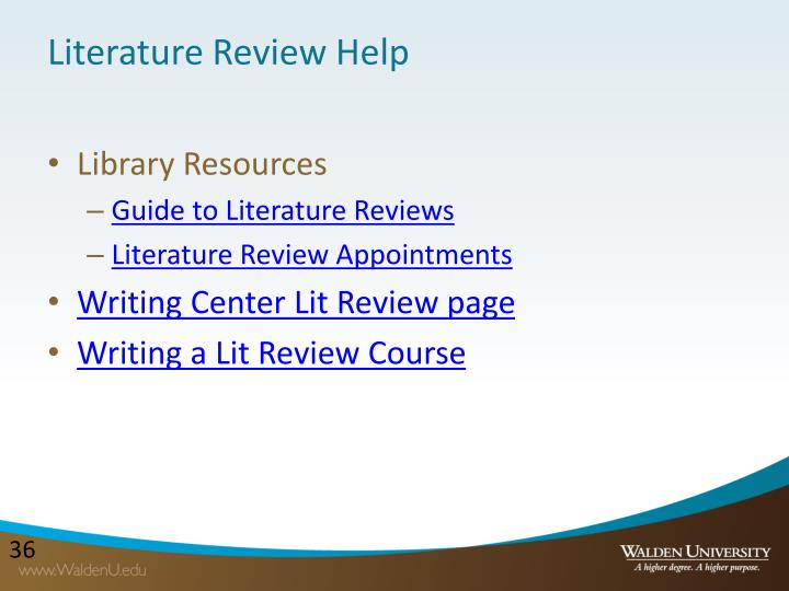 help with literature review