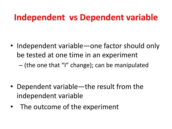 independent variable example biology