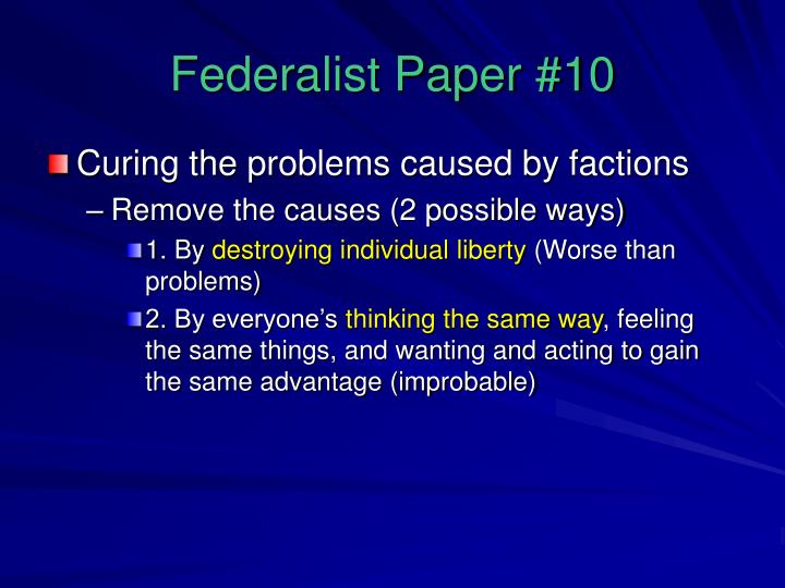 federalist 10 summary